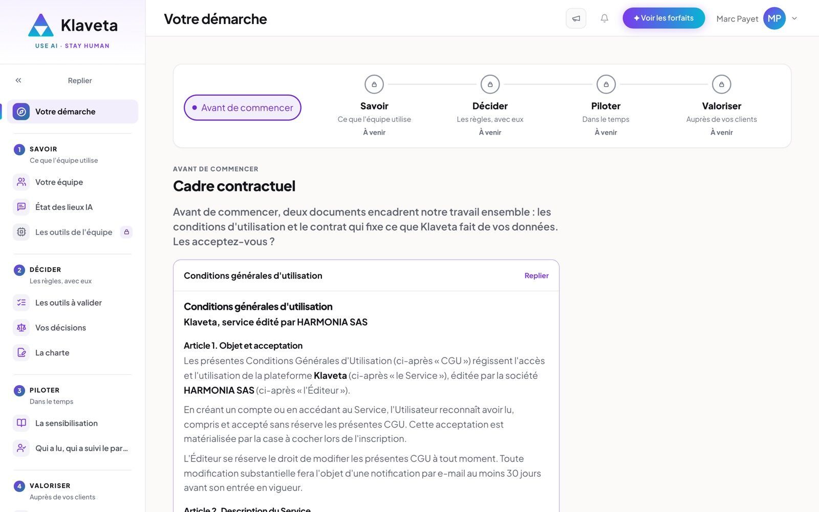 Accepter le cadre contractuel
