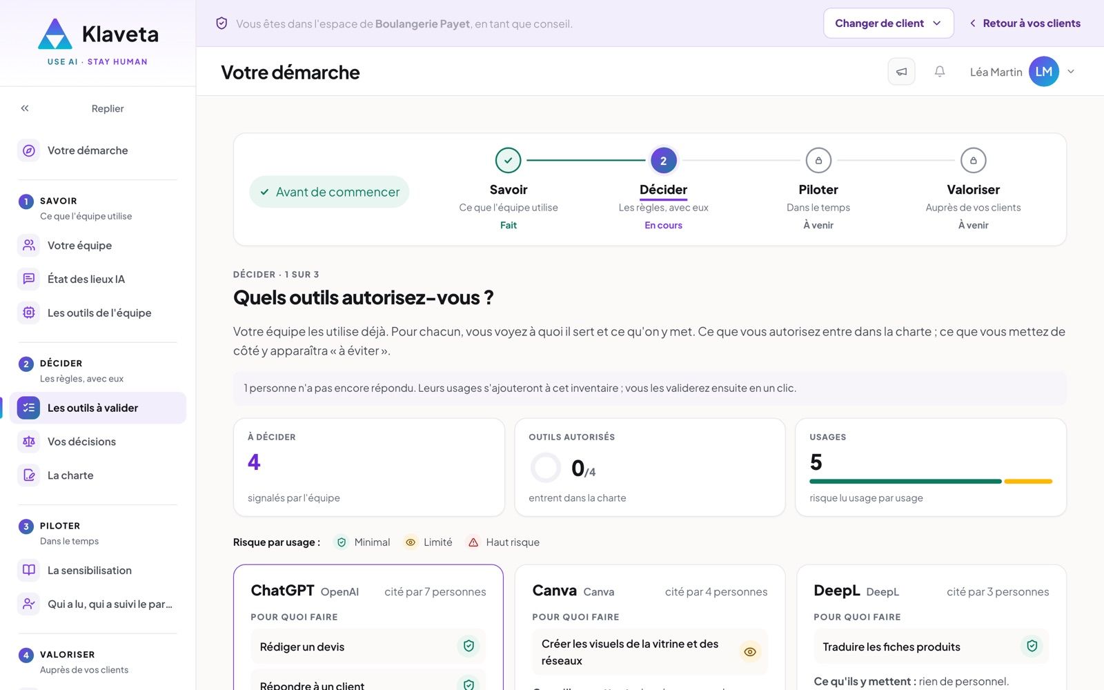 Voir ses outils