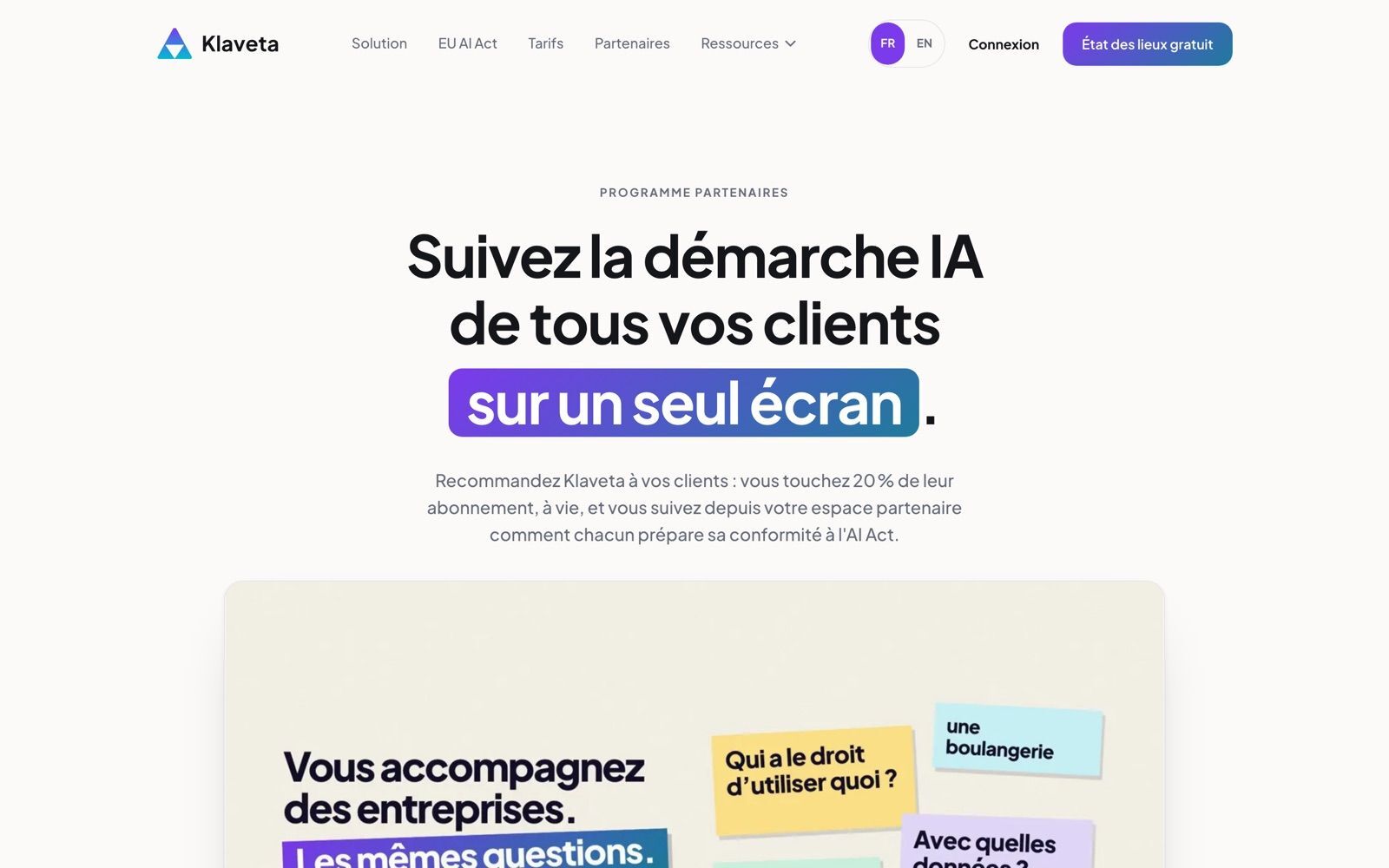 La page Partenaires