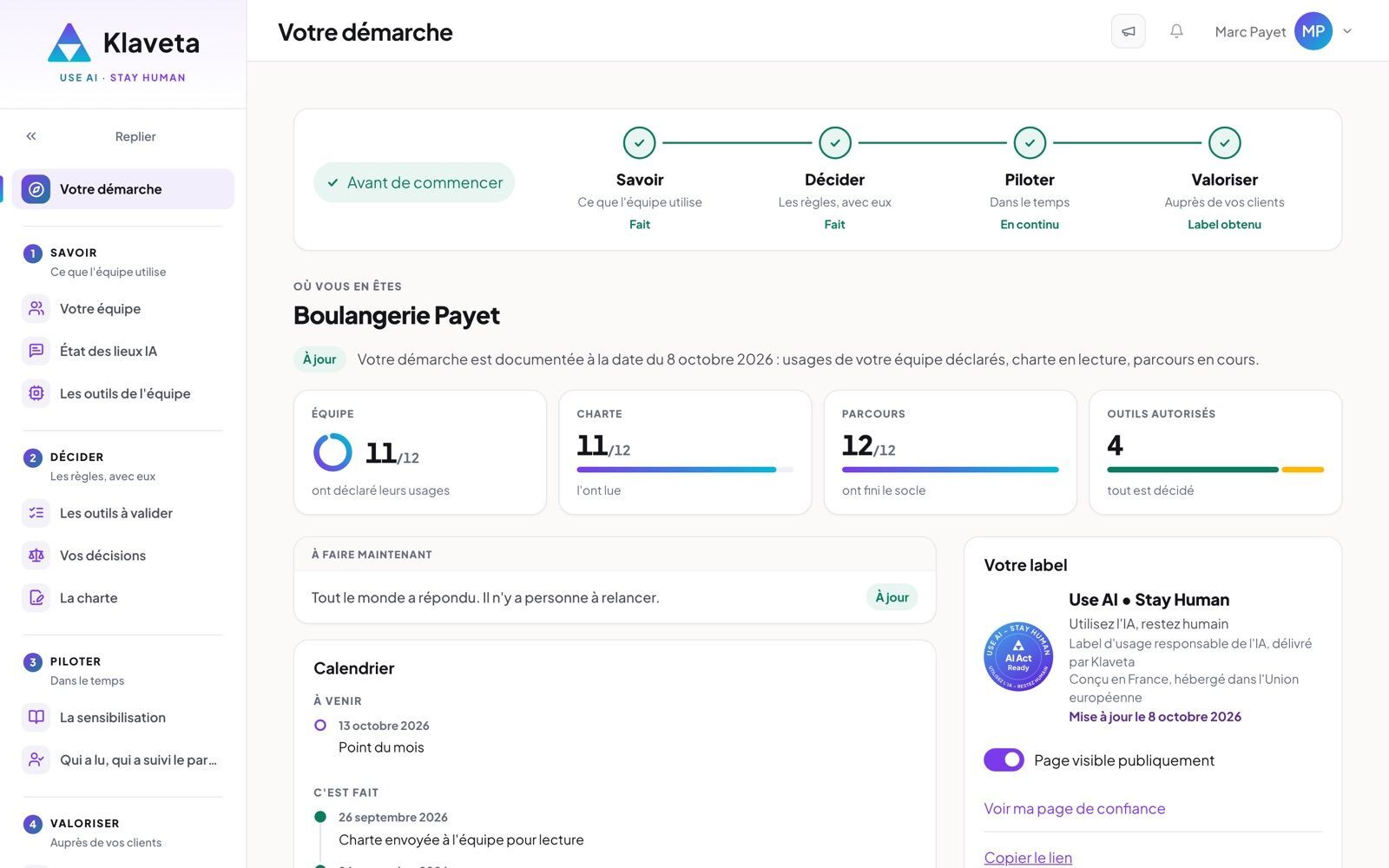 Votre démarche d'un coup d'œil