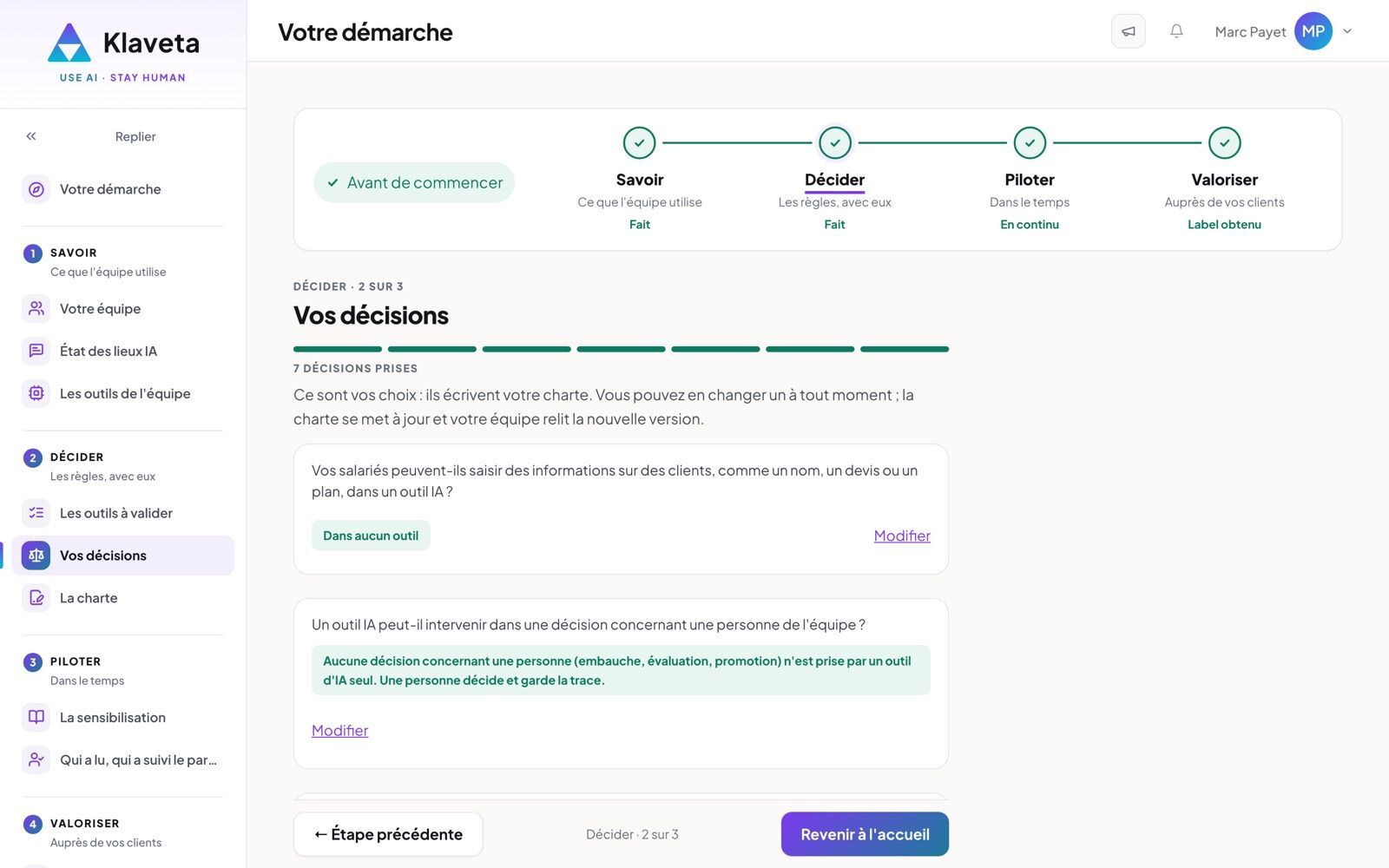 Relire vos décisions